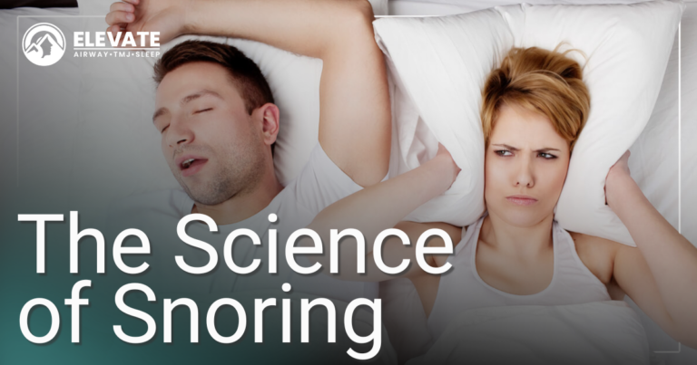 man snoring in bed with woman covering her ears with a pillow